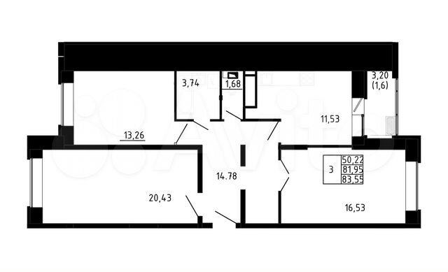 3-к. квартира, 83,6 м², 1/9 эт. на продажу в Сергиевом Посаде | Купить ...