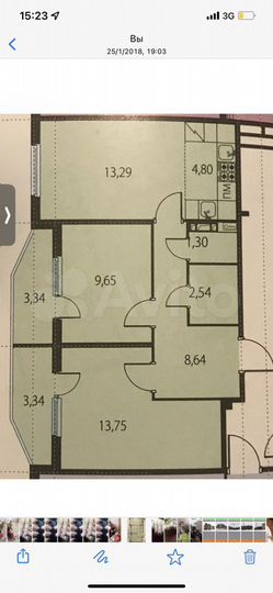2-к. квартира, 56 м², 3/5 эт.
