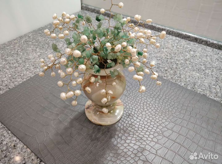 Жемчужная свадьба букет жемчуг ваза оникс