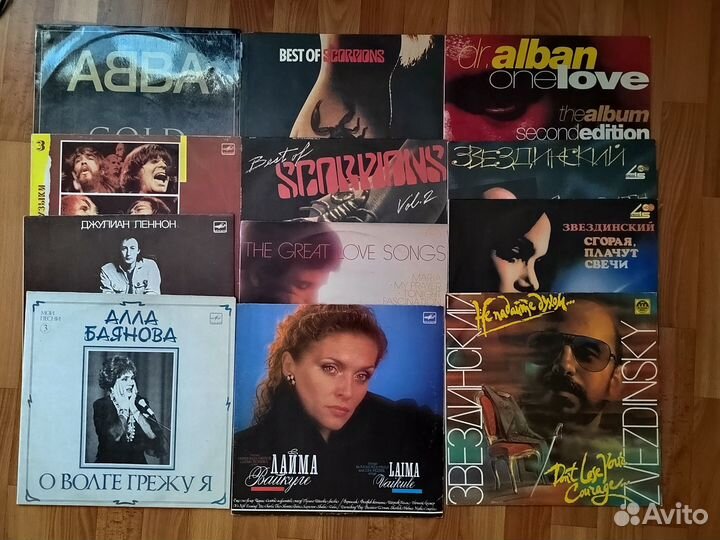 Альбом для хранения виниловых пластинок, пластинки