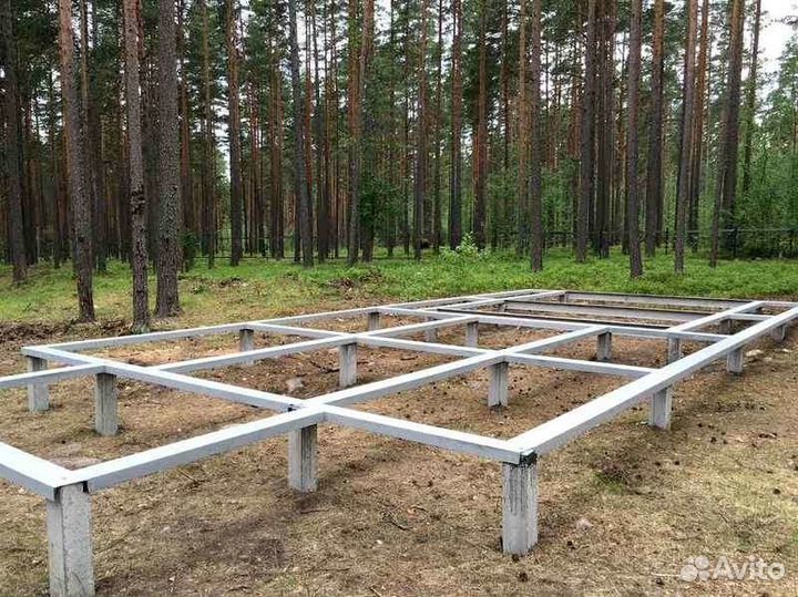 Фундамент на забивных железобетонных сваях