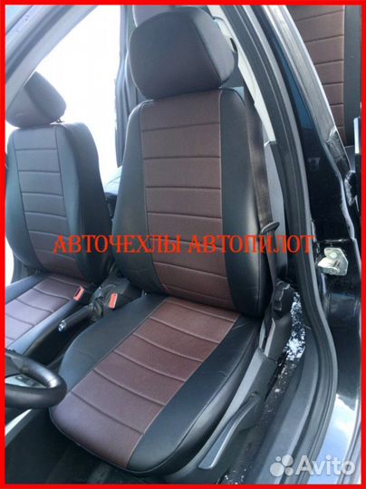 Чехлы Автопилот Opel Astra H из экокожи чёрно-шок