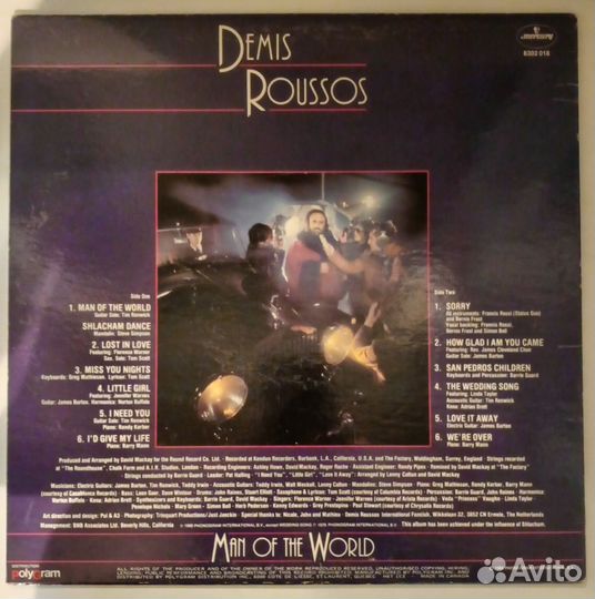 LP Demis Roussos – Man Of The World / Canada 1980