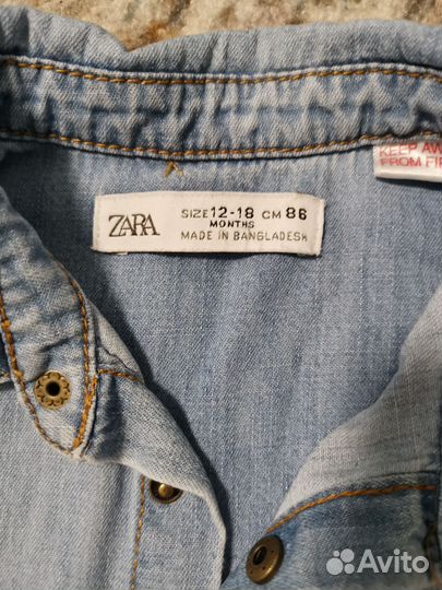 Джинсовая рубашка zara 86 (92)