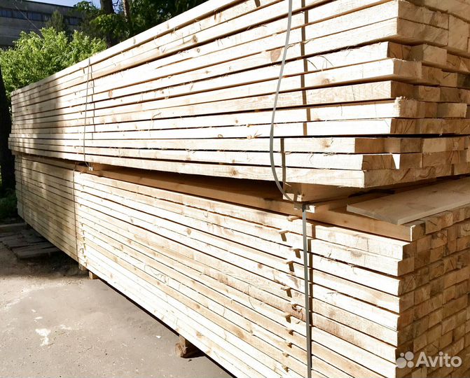 Доска обрезная, брус 100х200х6000