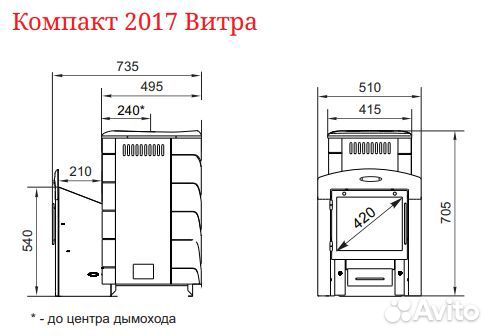 Печь Для Бани Компакт 2017 Inox Витра антрацит