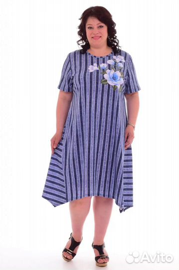 Платье летнее женское 52 54 хлопок