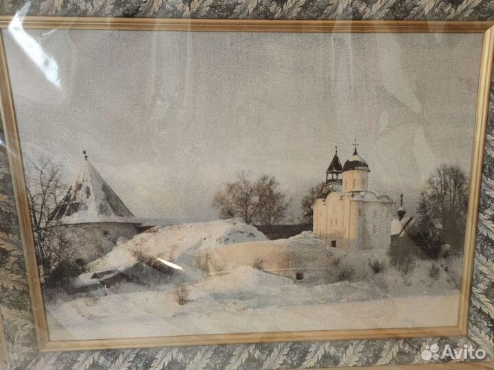 Картина гобелен храм Старая Ладога 110см80см