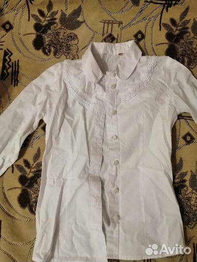 Блузки белые школьные 5 шт, размер 122