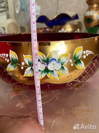 Ваза для фруктов богемия большая