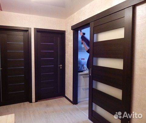 Двери купэ с установкой