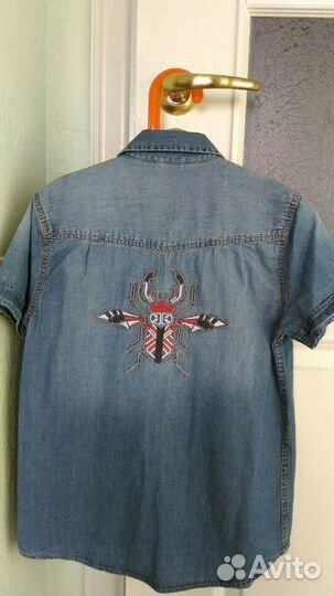 Рубашка джинсовая рост140 9-10лет новая OVS