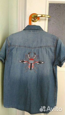 Рубашка джинсовая рост140 9-10лет новая OVS