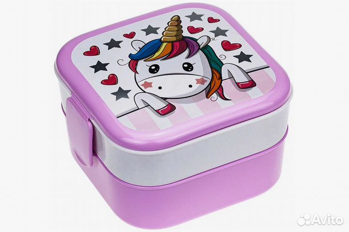 Контейнер для обедов (0,4+0,4л) единорог