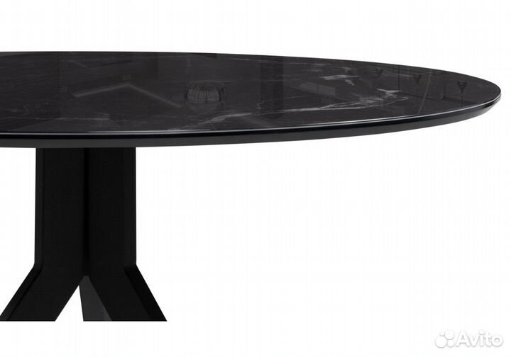 Стол стеклянный Том 110х110х75 черный. Москва и мо