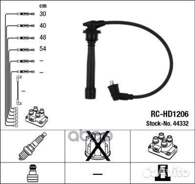 Комплект в/в проводов RC-HD1206 44332 NGK