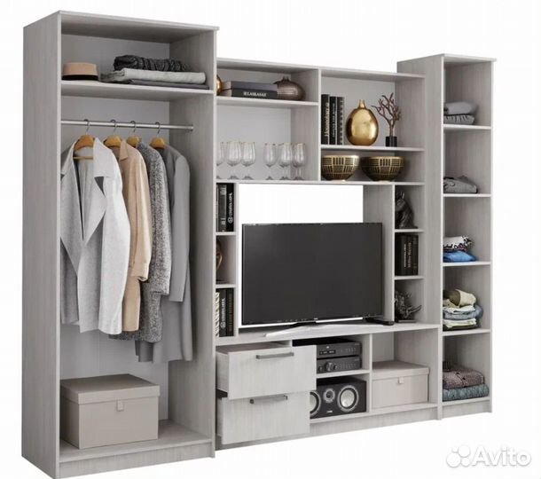 Гостиная «Флора» 2700*2100*540 ясень белый новинка