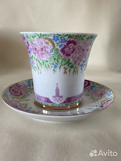 Бокал с блюдцем Олимпиада-80 СССР 1980 г