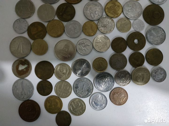 Монеты СССР, европа, азия - 62шт