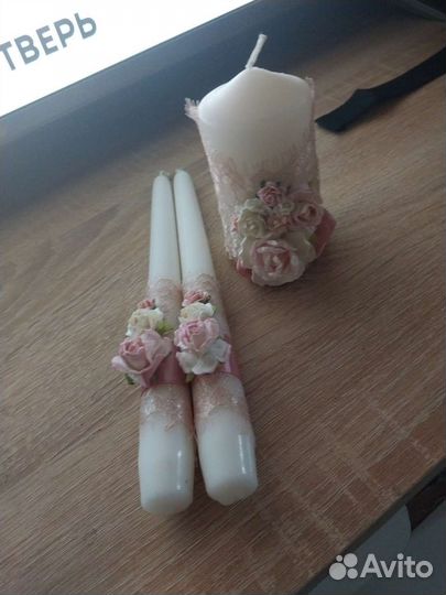 Свадебные свечи,ручная работа