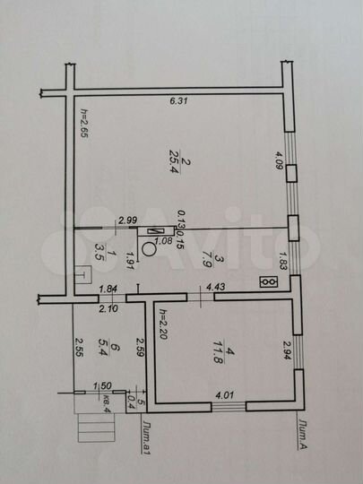 Дом 54,4 м² на участке 4 сот.