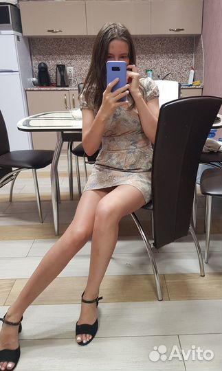 Платье мини льняное 40-42,xs