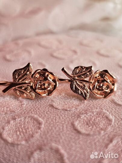Золотые серьги Розы 585 СССР