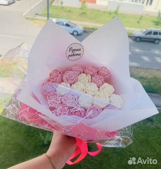 Шоколадные розы букет шоколад ручной работы