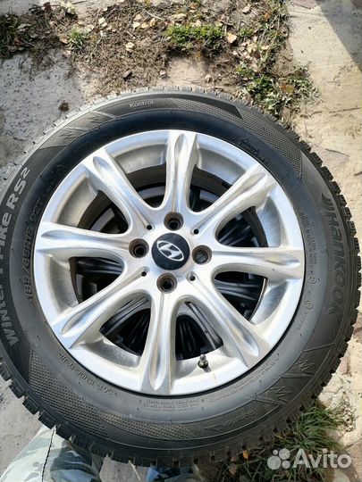 Литые диски на зимней резине 185#65 r15 на хендай