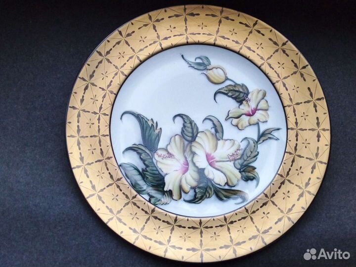 Тарелка блюдо антиквариат 28 см ручная роспись