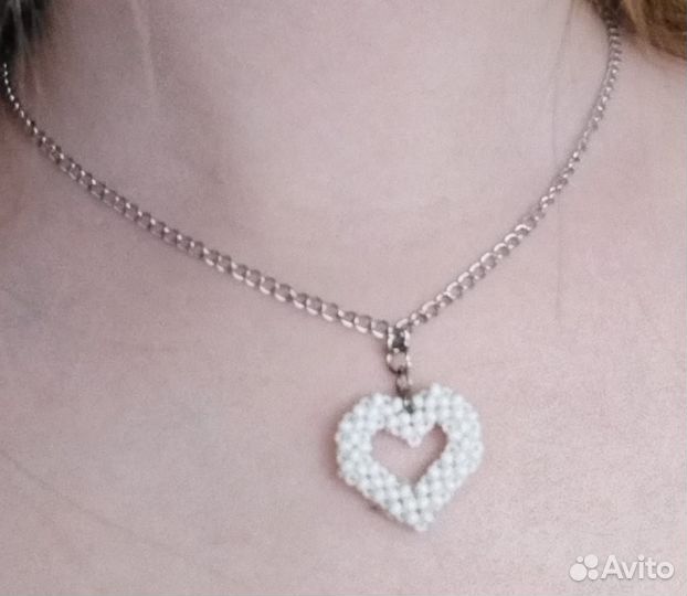 Подвеска Сердце из бисера