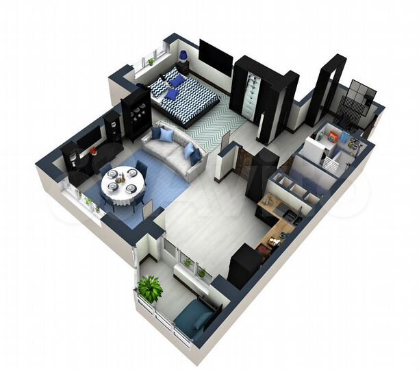 2-к. квартира, 61,6 м², 3/17 эт.