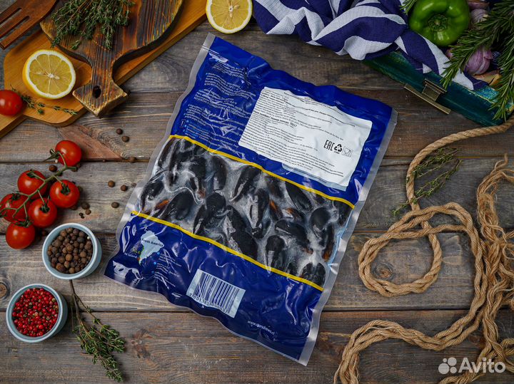 Мидии варено-мороженные