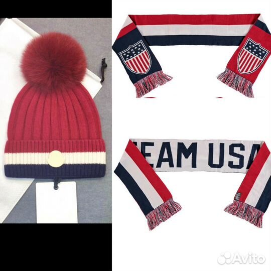 Оригинал Шапка Moncler и шарф сборной США