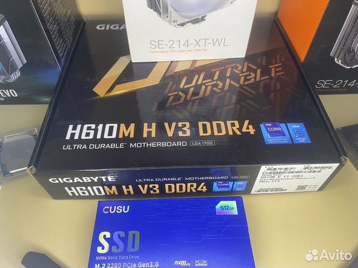 Комплект i5 12400f + 16gb+ h610M + кулер