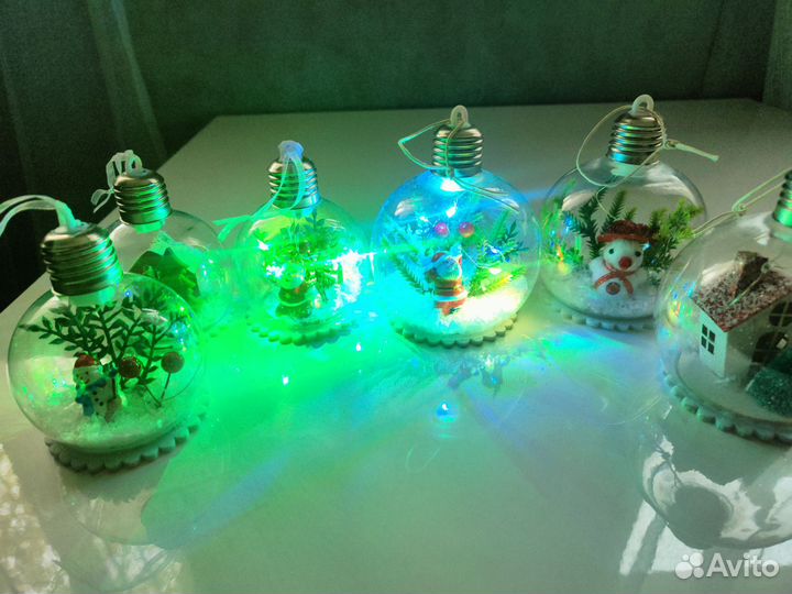 Светящиеся шары на ёлку