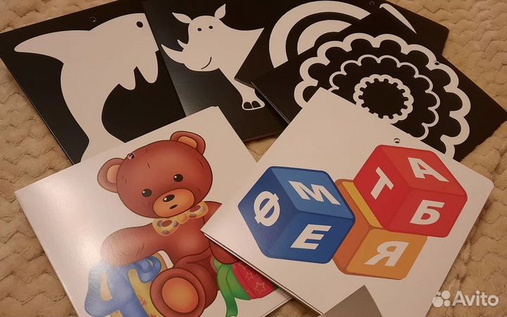 Погремушки + карточки для новорождённых