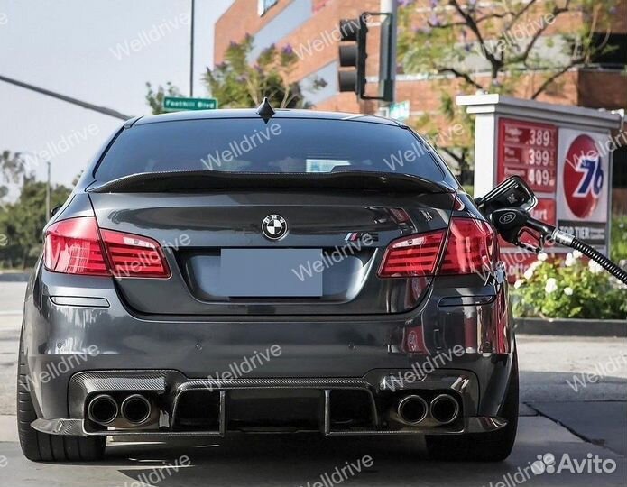 Cпойлер BMW 5 F10 высокий черный глянец