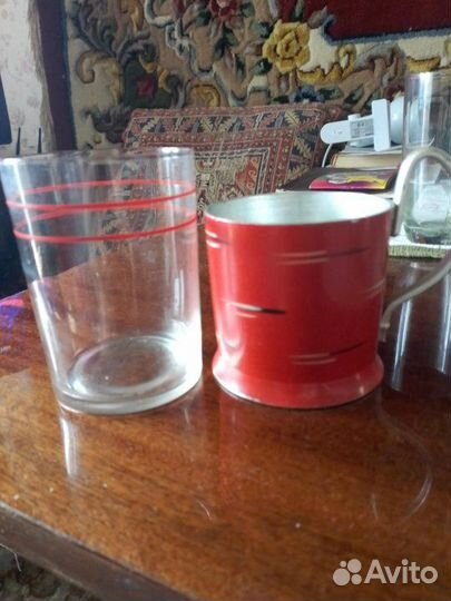 Подстаканники со стаканами СССР.Склянка Штанглас