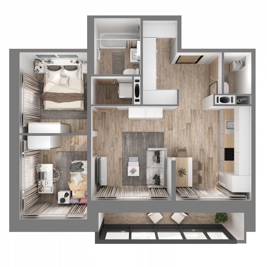 2-к. квартира, 56,6 м², 14/23 эт.