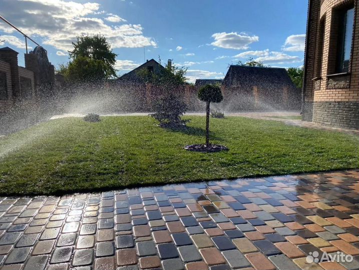 Рулонный газон. Укладка + Автополив