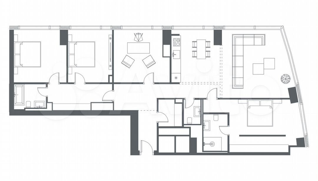 5-к. квартира, 162,3 м², 61/67 эт.