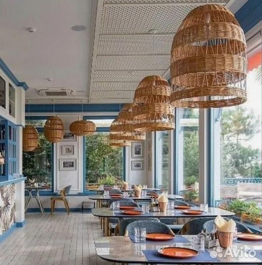 Плетеный абажур