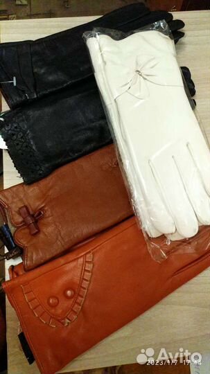 Перчатки кожаные женские