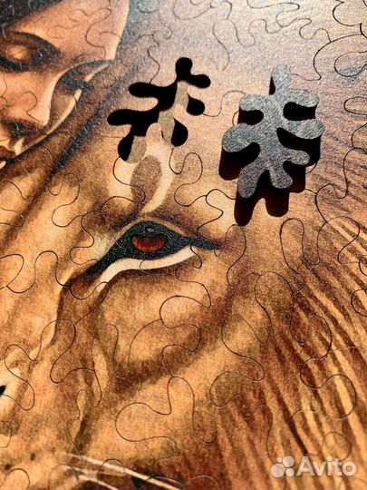 Девушка и лев Деревянный пазл