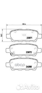 Колодки тормозные, задние P56046 Brembo