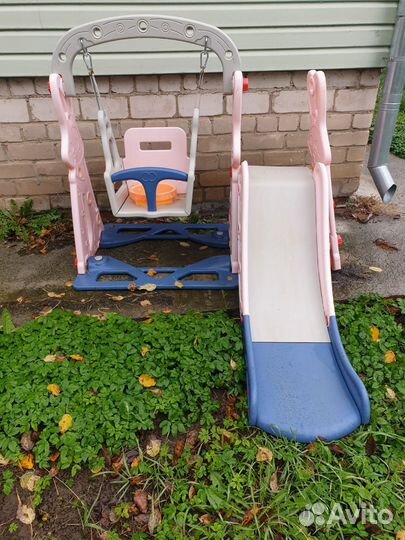 Детская площадка,горка,качели,баскетбольное кольц