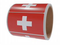 Рулон этикетки самокл, Флаг Швейцарии, 250шт/рул