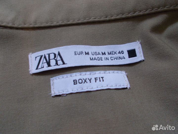 Рубашка мужская zara разм M 48 бежевая