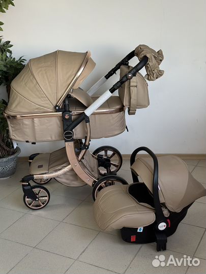 Коляска трансформер 3 в 1 новая в эко - коже